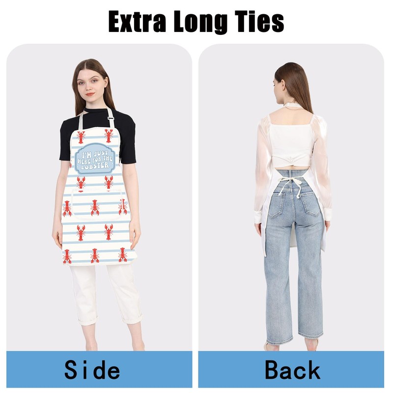 JXGZSO Lobster Aprons Lobster Cooking Apron with Pockets Lobster Kitchen