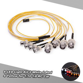 Goolsky 8 LED Light Kit 2*White 2*Red 4*Yellow Light 1/10 1/8 Traxxas HSP Redcat RC4WD Tamiya Axial SCX10 D90 HPI RC Car