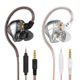 BZINK 2 Pack in Ear Monitor Headphones, IEM Earphones Wired Earbuds with Microphone, H89 Corded Headphones HiFi Bass Earbuds for School, Computer, PC 3.5 Plug in Ear Headphones