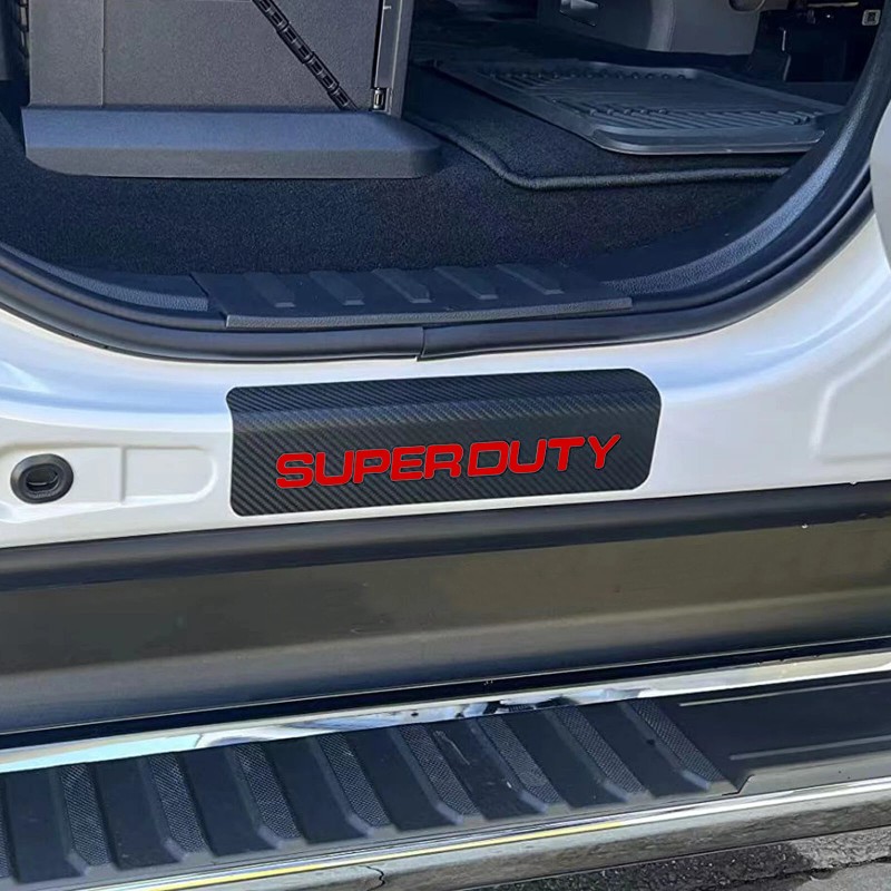 Carbon Fiber Leather Car Door Sill Protector Sticker for Ford
