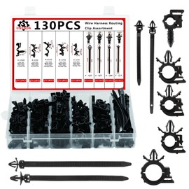 Car Wire Loom Clips 130PCS Car Automotive Harness Routing Clips Assortment Kits 9 Different Sizes Wire Loom Clips 40PCS Releasable Nylon Push Mounts Tie Wraps for Honda GM Mazda Jeep Wrangler Ford