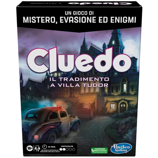 Hasbro Gaming, Cluedo Escape, Betrayal at Villa Tudor, A Game of Mysteries and Riddles in Escape Game Version, Cooperative Board Game for Families, Mystery Games (Italian Version)