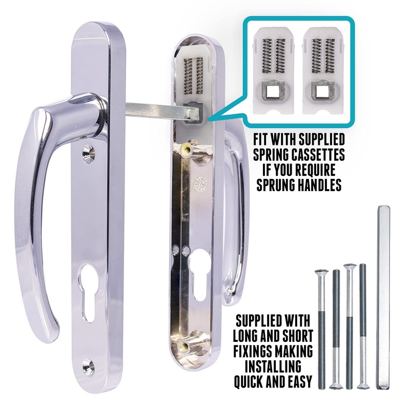  UPVC Door Handles Set - Polished Chrome - Lever/Lever