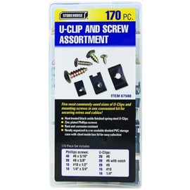 170 Piece U-Clip and Screw Assortment