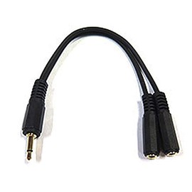 Audio Distribution Cable (3.5mm Mono (Male) and 3.5mm Mono (Female) x 2) 7.9 inches (20 cm)