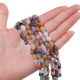 BEADIA Natural Irregular Freeform Mix Colored Stone Beads for DIY Jewelry Making 5-8mm 38cm