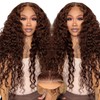 28 Inch Chocolate Brown Lace Front Wig Brown Deep Wave