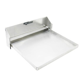 Pit Posse 609 Work Station Fold Flip Out Tray Cabinet Shelf - Garage Shop Enclosed Trailer - Folding Aluminum Multi Use Utility Tray Table Organizer for Motorcycle ATV Car Tools 16" (Silver)