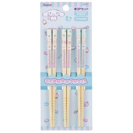 Skater ANT2T-A Sanrio Cinnamoroll Mashugummy Bamboo Chopsticks 16.5cm Set of 3 Pairs