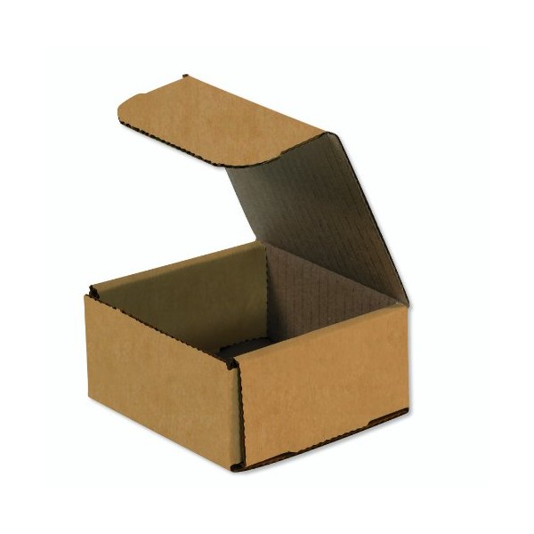 Aviditi Brown Kraft Corrugated Cardboard Mailing Boxes, 4 x 4 x 2 Inches, Pack of 50, Crush-Proof, for Shipping, Mailing and Storing (M442K)