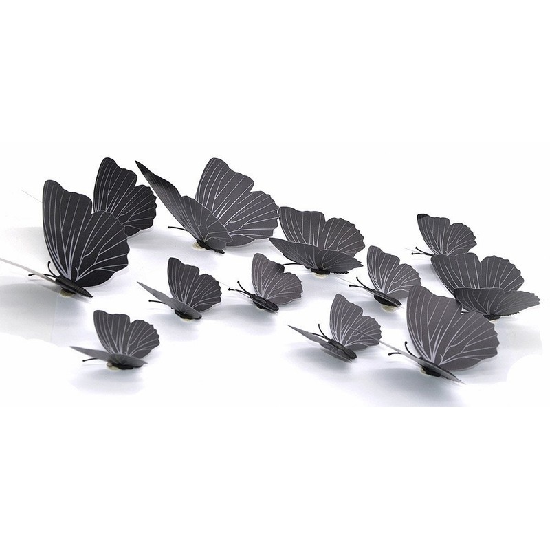 24pcs 3D Wall Stickers Butterfly Removable Decal for Home and