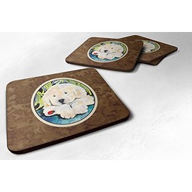 Caroline's Treasures Golden Retriever Foam Coasters (Set of 4), 3.5" H x 3.5" W, Multicolor