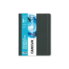 CANSON Graduate Book, Sketchbook, Double-Sided: Cold Pressed and Fine Grain, 250gsm, Sketchbook Hardcover, 8.5x5.5 Inches, White, 56 Sheets