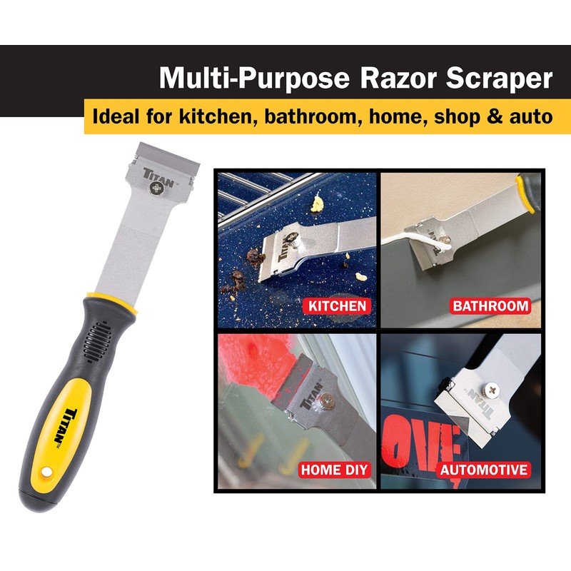Titan 11030 9-1/4-Inch Multi-Purpose Razor Scraper | Includes 1 Extra