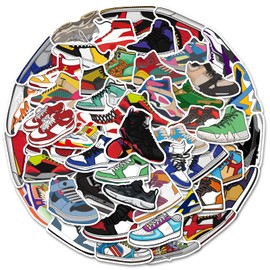Sneakers Stickers Vinyl Skateboard 50Pcs Cool Stickers no Repeat Stickers Notebook Stickers Guitar Trolley case Stickers Waterproof car Graffiti Stickers The Teen Boys and Girls (C)