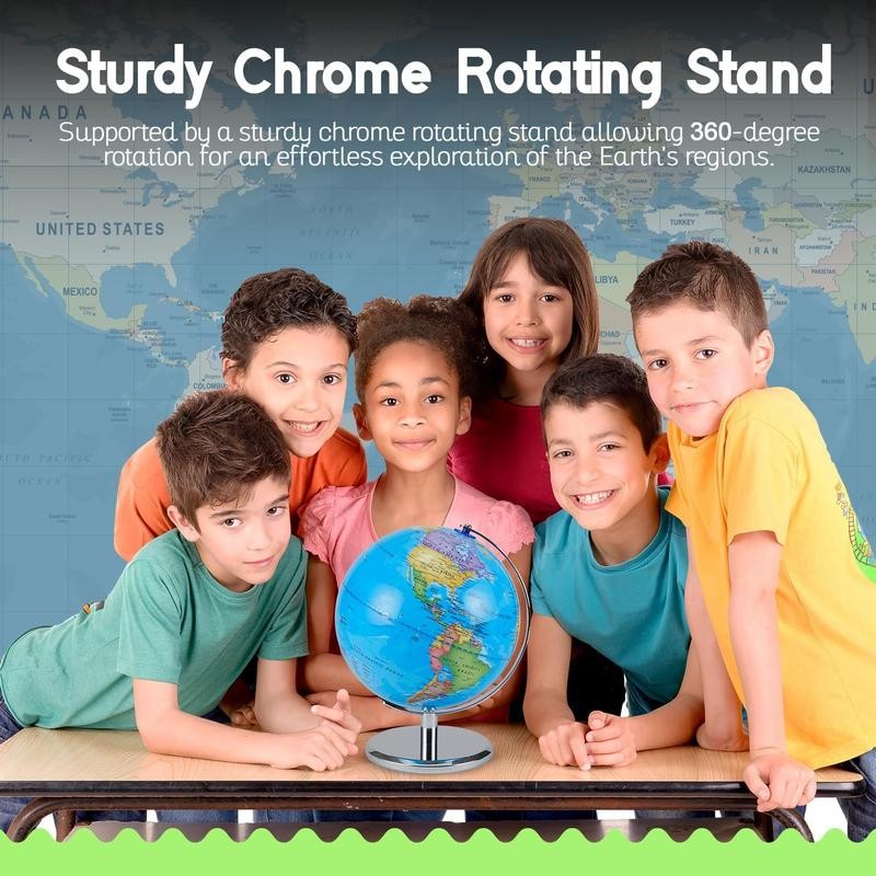 Next Level stuff Light-Up World Globe – Spin, Learn, and