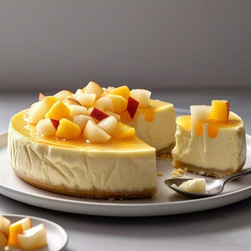 ANDY ANAND CHOCOLATIER Tropical Fruit Cheesecake 9" Pineapple, Pears &