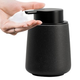 Haocoott Foaming Soap Dispenser Pump, Dish Soap Dispenser Bottle, Refillable Foam Soap Dispenser Bathroom, Hand Soap Dispenser Jar for Kitchen Sink Countertop Home Decor (Black)