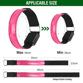 Molbory LED Bracelet USB, Pack of 2 LED Reflective Band Light Bracelet Running Bracelet Light Strip Children's Light Strips Reflective Band Light for Jogging Running Running Sports