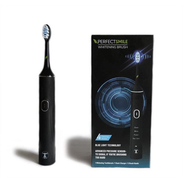 CRI Naturals Perfect Smile Whitening Electric Toothbrush, Gets Teeth 3 Shades Whiter in 7 Days, Clinically Tested & Dentist Approved, LED Technology with 4 Brushing Modes