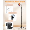 Phone Tripod, 86" Tall Tripod for iPhone with Flexible Gooseneck