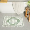 Uphome Green Bathroom Rug Boho Tribal Bathroom Mats Oriental Luxury