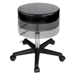 Master Massage Versatile Height Adjustable Rolling Swivel Hydraulic Stool in Black for Salon, Beauty, Home & Office， Black