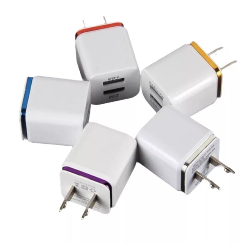 Maíz Adaptador Cubo Cargador 2.1a, 2 Puertos Usb Paq 5