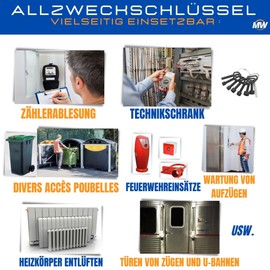 8 Professional Keys Multifunction Water Fire Brigade Breather Cabinet Electric Board Local Tech Meter Gas Case Tool Box Plumber/Electrician Square Triangle