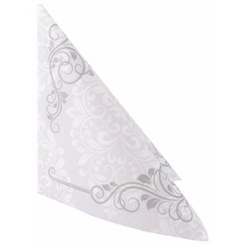 50 Napkins Ornaments 40 x 40 cm Fabric-Like Airlaid Ornaments, Colour: Silver