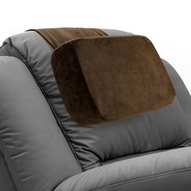 HOMBYS Memory Foam Neck Pillow for Recliner, Adjustable Headrest Cushion with Soft Plush Fabric and Medium Firm Filling, Design for Recliner Sofa Armchair, Machine Washable and Non-slip (Coffee Color)