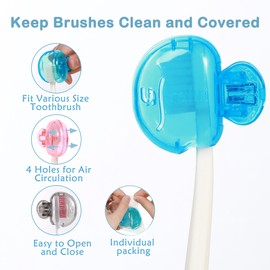 4 Pack Toothbrush Protector Caps: Portable Dustproof Brush Head Covers for Travel & Home Use - Universal Fit for Electric & Manual Brushes (Blue, Black, Pink, Red)