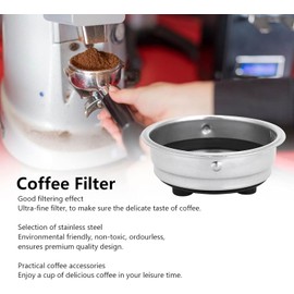 2PCS 1 Cup 51mm Coffee Filter Basket, Detachable Stainless Steel Portafilter Basket Espresso Filter Coffee Machine Accessories for Home Office (2PCS)
