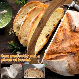 THDUJAYJAY 2 Pack Wooden Bread Bow Knife Set,Durable High Carbon Steel Cutting Blade,Multipurpose Slicer for Sourdough, Baguette,Cheese and Fruit,Comes with Screwdriver,Covers & Storage Pouches