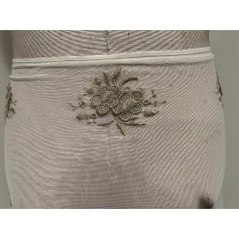 Wowfabric4less124 2 Yard OFF WHITE GOLD Embroidery Stretch Bridal Lace Fabric 50” Width
