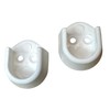 Pack of 2 White Rail End Supports for Oval Wardrobe
