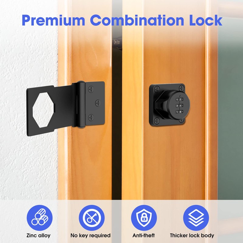 Mechanical Password Rotary Hasp Locks, Cabinet Locks with Combination, Door