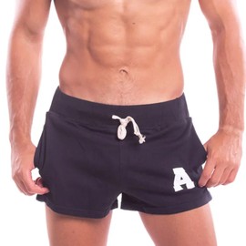 Taddlee - Pantalones cortos deportivos para hombre, de algodón, para entrenamiento de gimnasio, suave, tipo calzones, Negro -, XX-Large