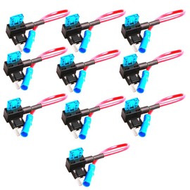 Mintice 10 x 12 V 24 V Car Truck Mini Blade Fuse Adapter Fuse Holder for Voltage Tapping Car Blade Fuses Car Fuse