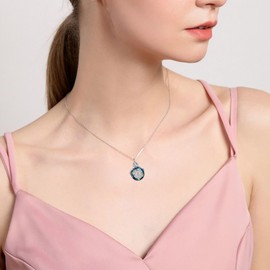 YAFEINI Urn Necklace for Ashes Sterling Silver Compass Urn Pendant Necklace Compass Memorial Cremation Jewelry Gifts for Women