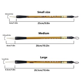 3 Sizes Chinese Writing Brushes, Chinese Calligraphy Brush Set, Chinese Painting Ink Brushes with Bamboo Pen Holder, Traditional Chinese Art Sumi Brushes (L, M, S)