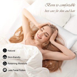 Asmork 100% Mulberry Silk Pillowcase for Hair and Skin, Both Side 19 Momme Real Silk, Hidden Zipper Pure Silk Bed Pillowcase Covers, Envelope Gift Box,1PC (D-Ivory, Standard 20''×26'')