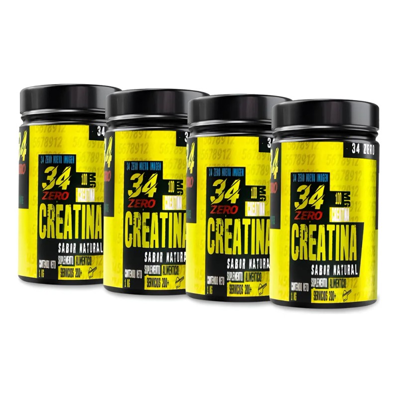 Suplemento Creatina Monohidratada 34 Zero 1 Kg C/u 4 Piezas