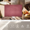 BaoNews Red Pink Checkered Placemats,Rows of Dark Red and Light