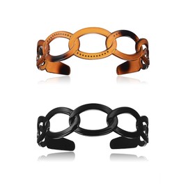 minihope headbands for women, fashion headbands for girls,Black brown, 2-Count.