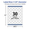 Avery Glossy Clear Round Labels with Sure Feed, 1.25" Diameter,