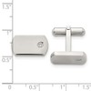 FB Jewels Solid Stainless Steel Diamond Accent Cuff Links