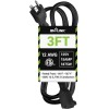 BN-LINK 3/6 Ft In/Outdoor Extension Cord 16/3 SJTW, 3-Prong Grounded