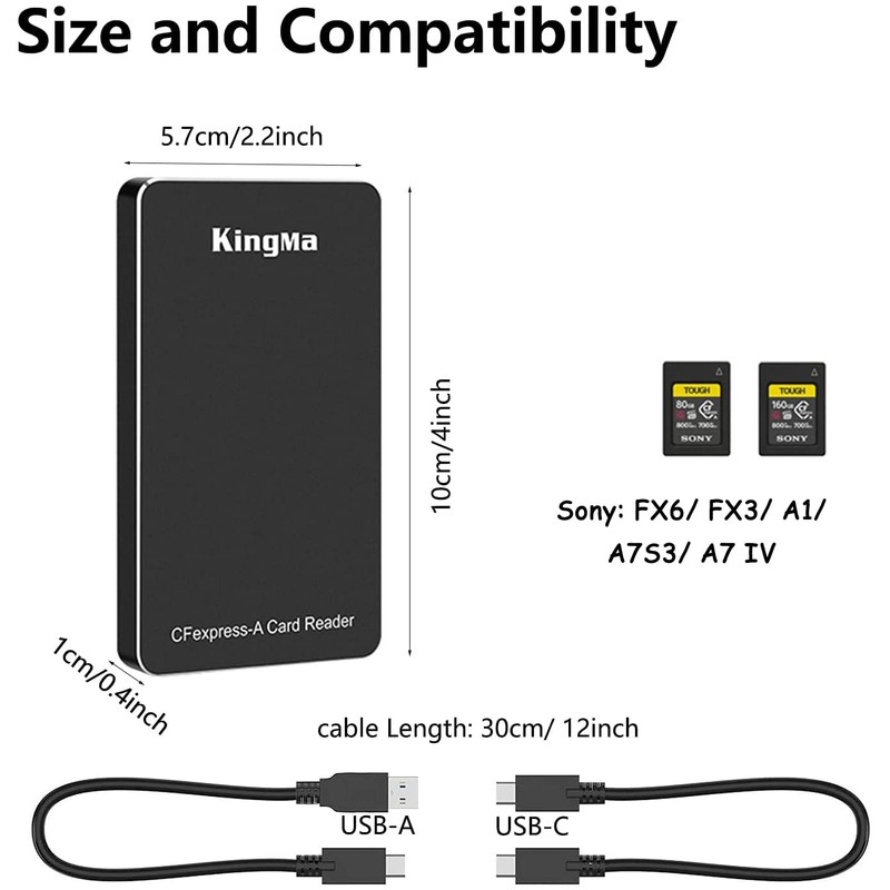 CFexpress Card Reader, Portable Square USB 3.1 CFexpress Memory Card