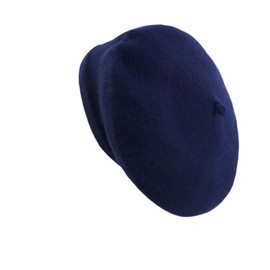 Classic French Beret for Women, Vintage Soft Stretchable Beanie, Lightweight and Elegant Solid Winter Hat, Universal Size (UK, Numeric, 7, 7 1/4, Navy Blue)